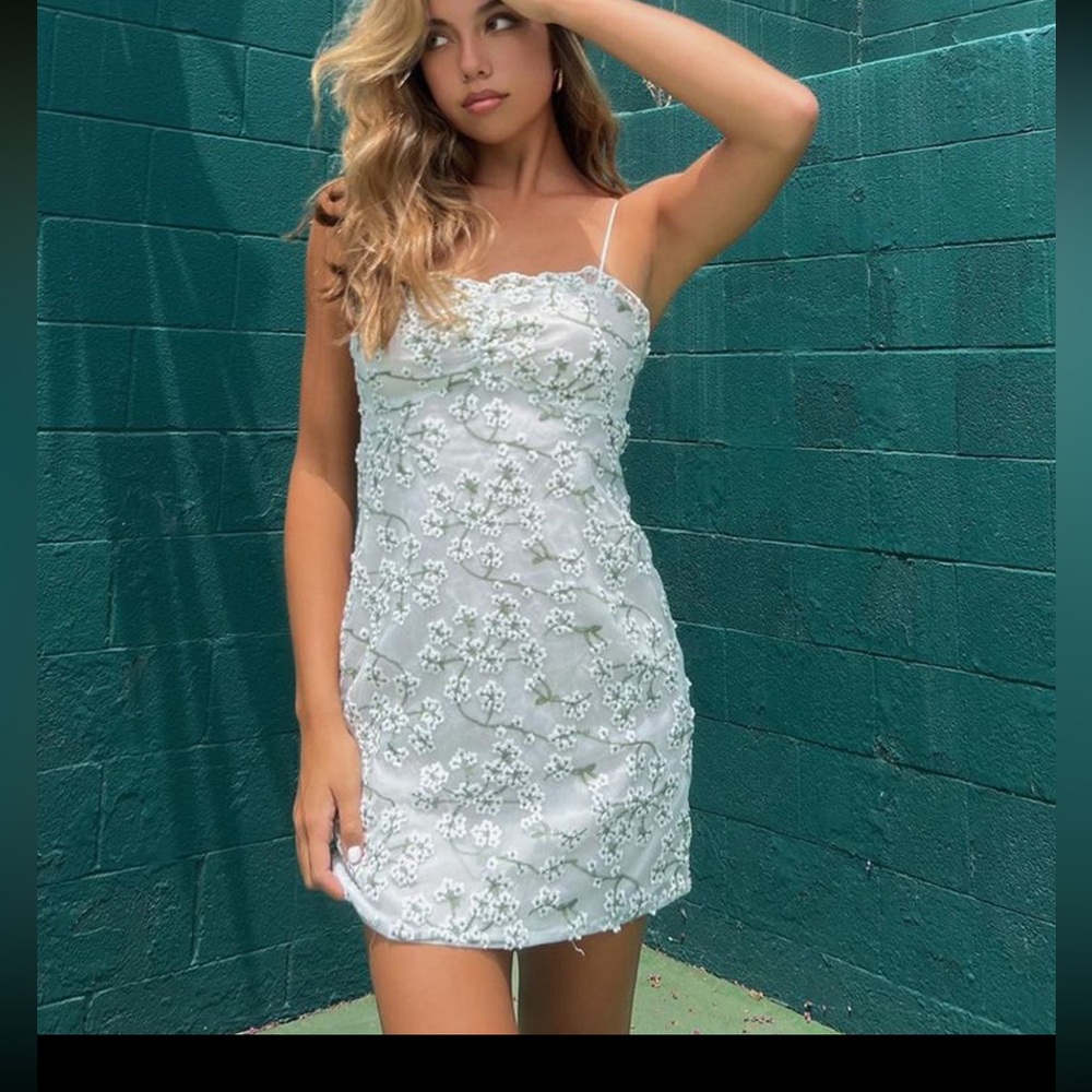 Croatian Coast White Floral Lace Mini Dress